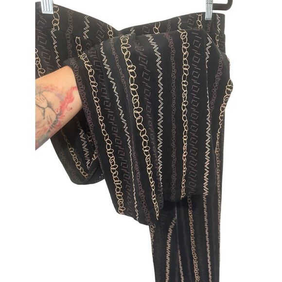 Chico’s Travelers Wide Leg Black Slinky Chain All Over Print Casual Pants Sz XL - Picture 10 of 14
